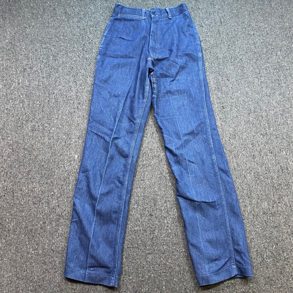 Vintage Denim Jeans Sz 23 Womens Blue Skater Boho High Waist Straight Leg